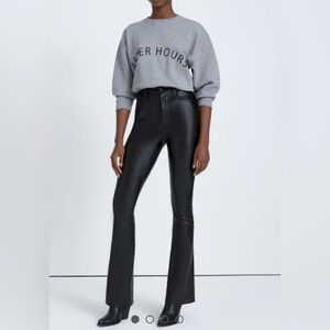 7 For All Mankind FAUX LEATHER ULTRA HIGH RISE SKINNY BOOT IN BLACK